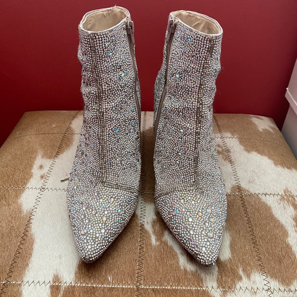 betsey johnson rhinestone booties